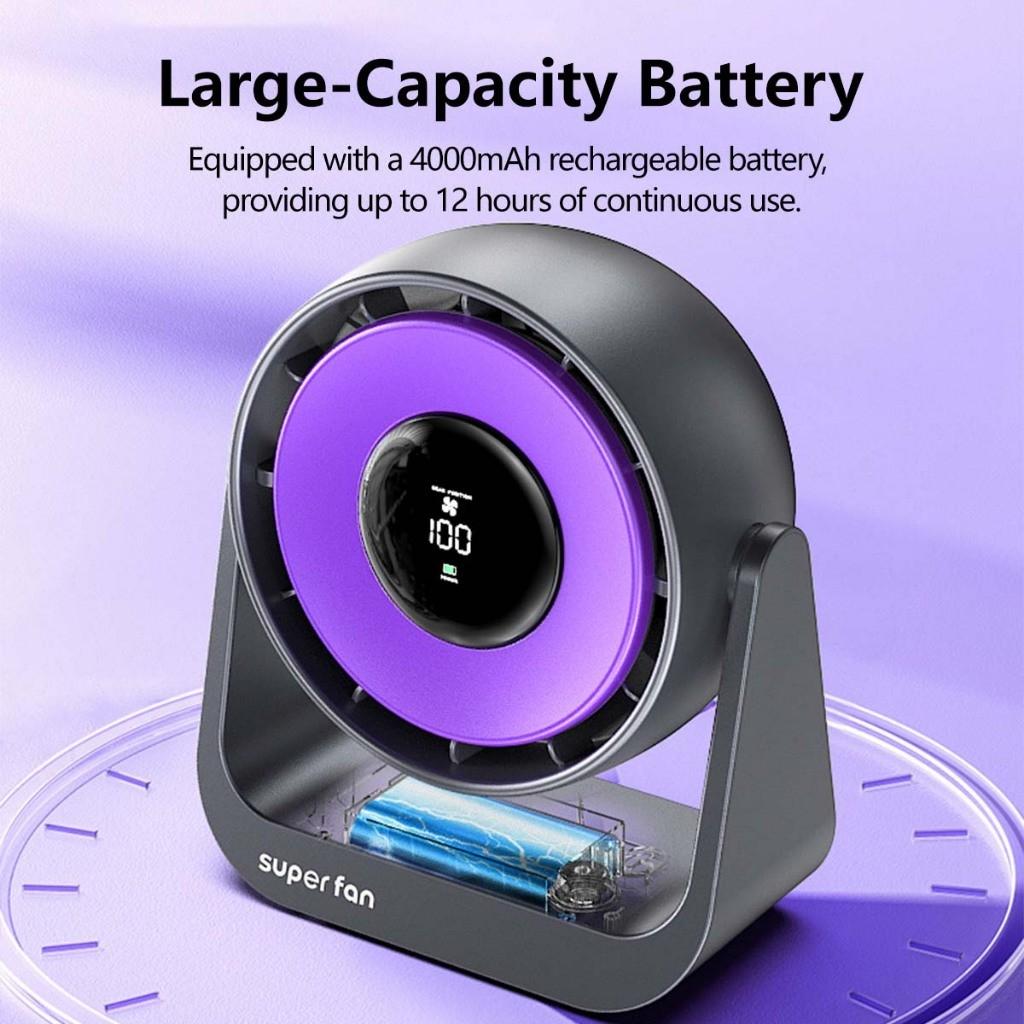 Intelligent Desktop Air Circulation Fan Mini Portable Electric Fan Wireless USB Rechargeable Ventilation Fan