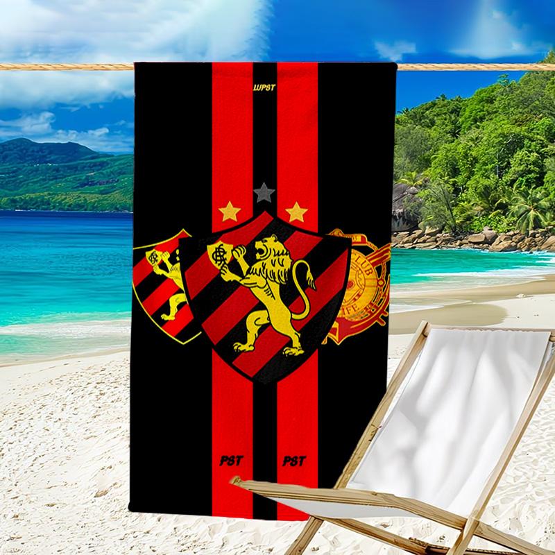 Sportverein Fußballwappen Aufdruck Strandtuch, Super Weiche Mikrofaser, Perfektes Geschenk Geburtstag, für Pool, Strand, Reisen, für Familie und Freunde