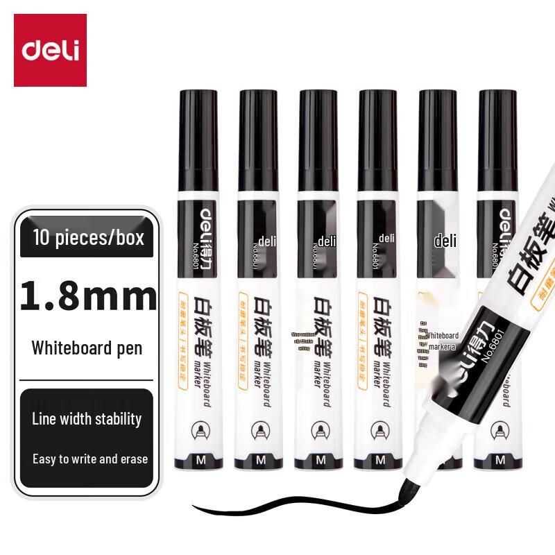 Deli 6801 Erasable Whiteboard Marker Pens 1.8mm