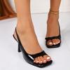 Fashion Square Toe High Heels Women's New Korean Fashion Sexy Shallow Mouth Sandals Banquet Party Casual Shoes Hollow Pumps