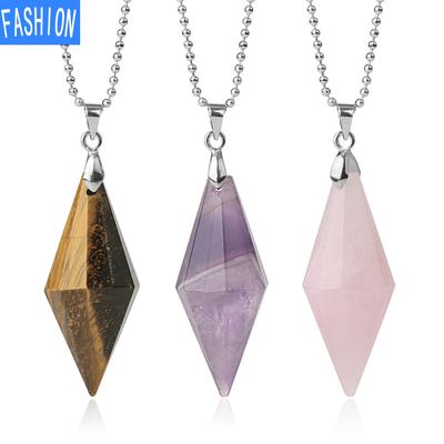 European And American Simple Natural Crystal Necklace Personality Natural Crystal Pendant Necklace