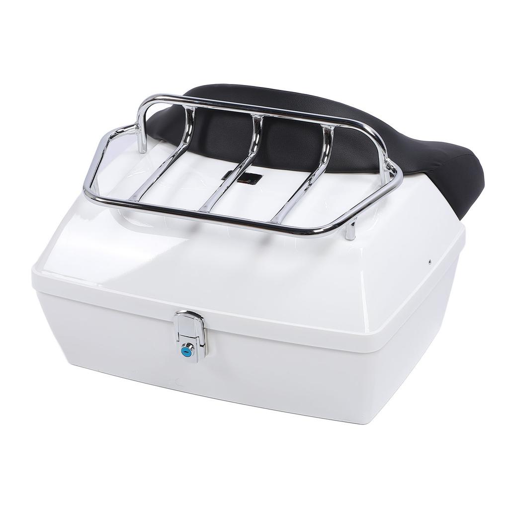 Motorcycle Rear Case 48L Universal Water Resistant with Lock Backrest Cushion Trunk Tail Luggage Box for Helmets