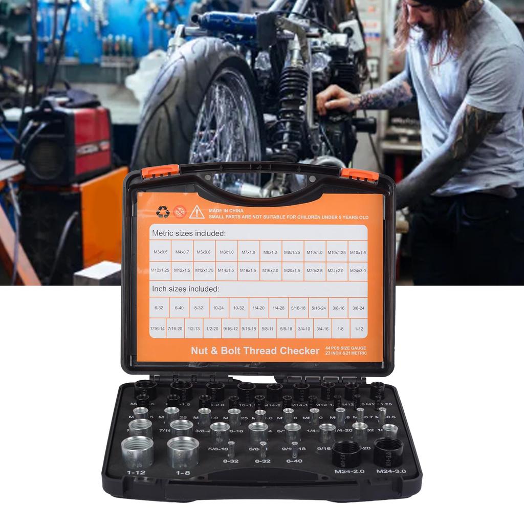 Thread Checker Set 23Pcs  21Pcs Metric Gauge Nut and Bolt Thread Size Identifier for Enclose
