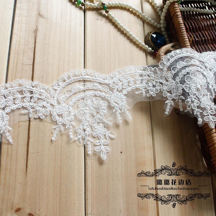 This White Car Bone Lace Lace Accessories, Wedding Headgear Handmade Diy Materials, Fabric Lace Applique