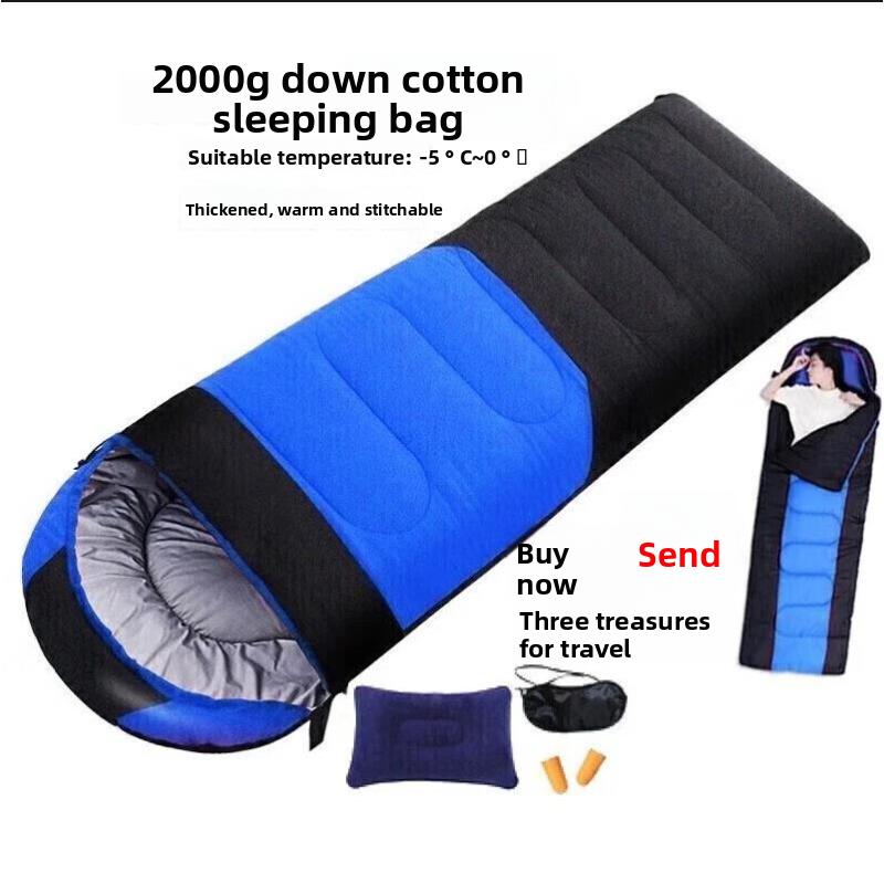 Outdoor Daunen-Baumwolle Isoliert Warmer Schlafsack Reise Nickerchen Camping Kaltes Wetter Rucksacktouren Schlafsack für Rucksacktouren Camping