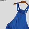 INCERUN Men Strap Sleeveless Casual Loose Cropped Cargo Rompers Jumpsuits