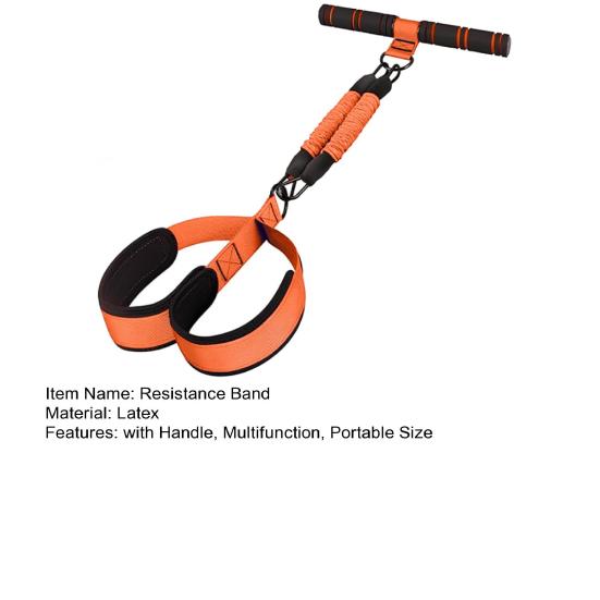 Pedal Resistance Band with Handle Yoga Sit-up Exerciser Pull Rope Men Women Abdomen Waist Arm Leg Core Training Workout
