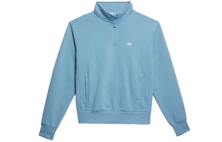 Adidas Originals Sweatshirts Unisex Blue Stand Collar Moderate Regular GL9943 M