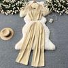 Fashion Niche Style Anti-Aging Outfits Women's Short Crop Top Sleeveless Vest Tops + High Waist Wide Leg Leisure Suit Pants