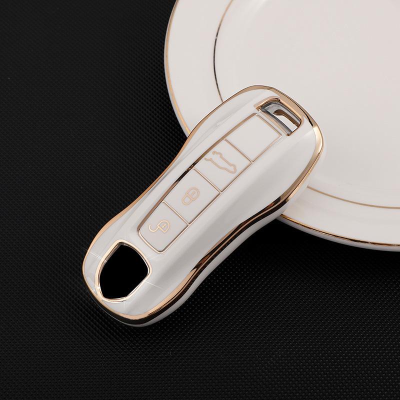 

Новый однотонный АБС для Porsche Panamera Macan 718 Taycan 911 Cayman Boxster 971 Чехол для пульта смарт-ключа автомобиля Автоаксессуары белый