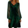 Polyesterlong Sleeve A Line Dress With Sequins For Casual Wear