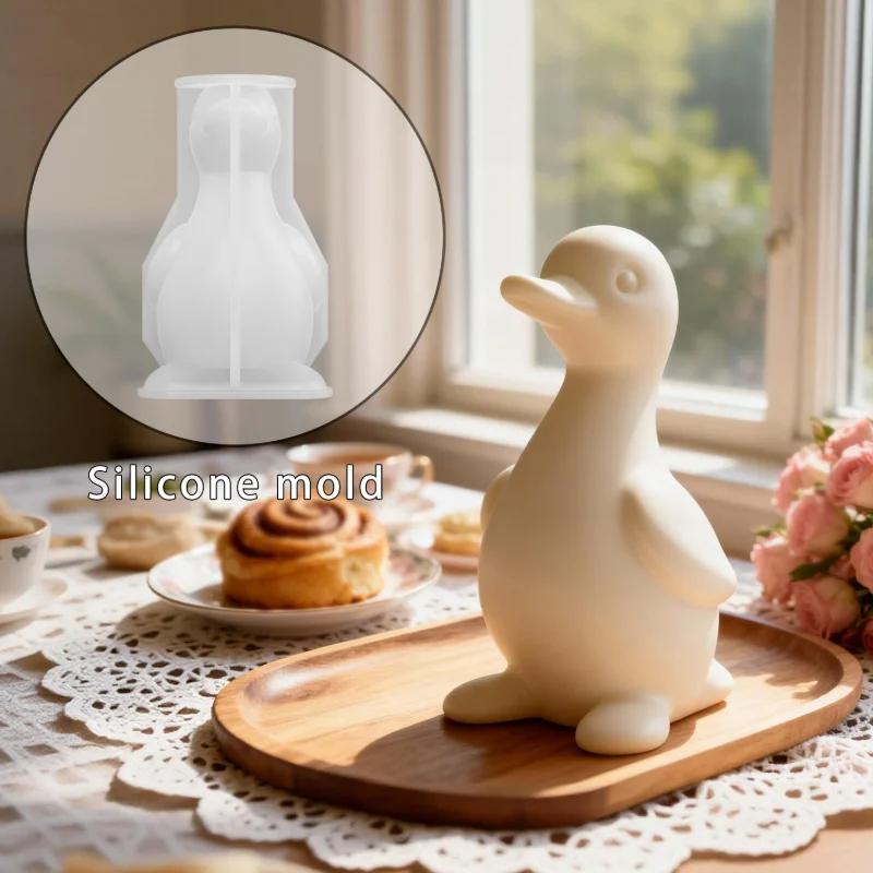 1pcs Cute Duck Silicone Mold Suitable for DIY Resin,Clay,Wax, Soap Making-Irregular Duck for Mini Figurines,Keychains,Bath Bombs