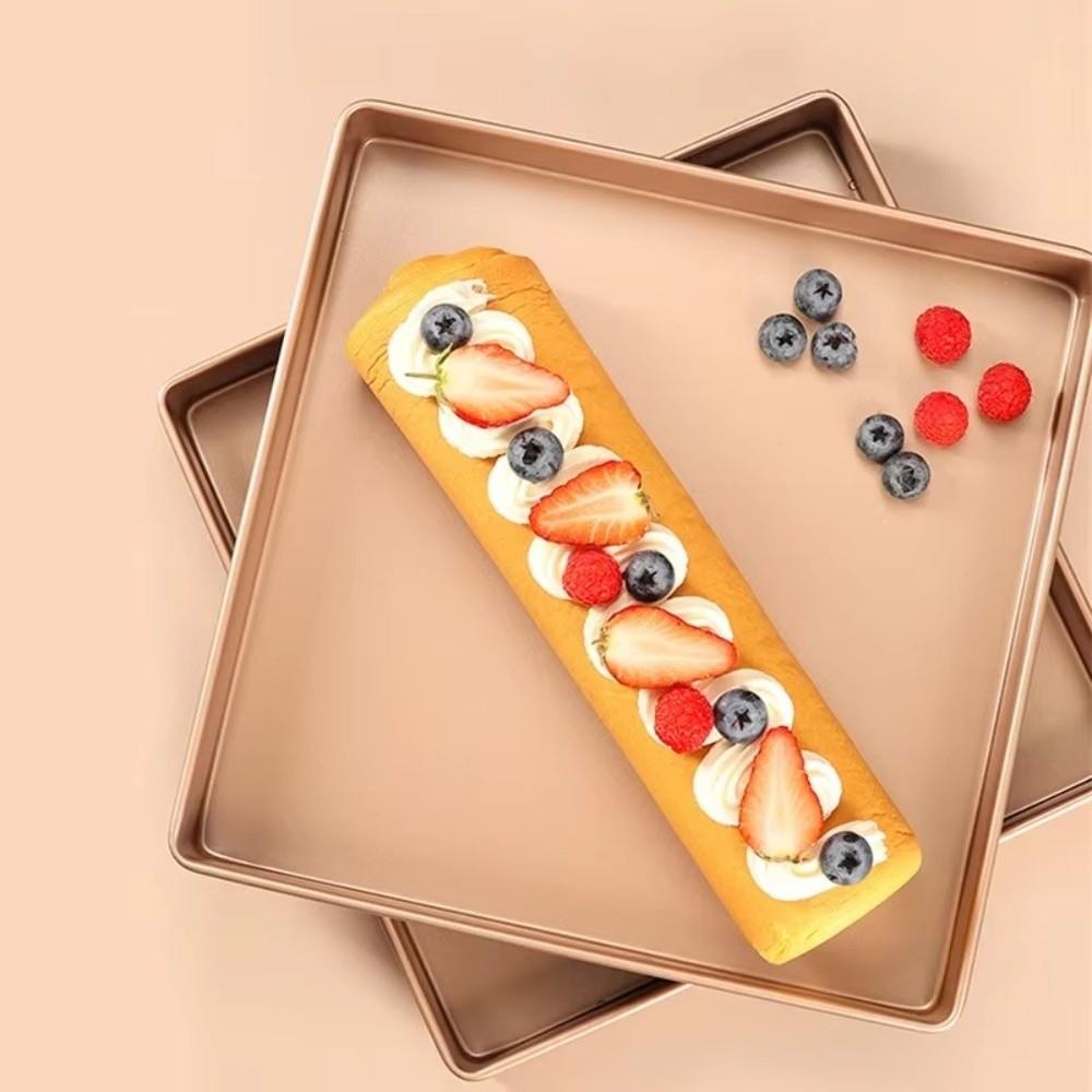 Champagne Square Baking Pan Nonstick Toaster Oven Dishes Cookie Tray Pizza Baking Tray Home