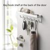 Storage Rack with Hooks Tray Self-Adhesive Key Holder Wall-Mounted Door Organizer Umbrella Clothes Home Bathroom Decoration