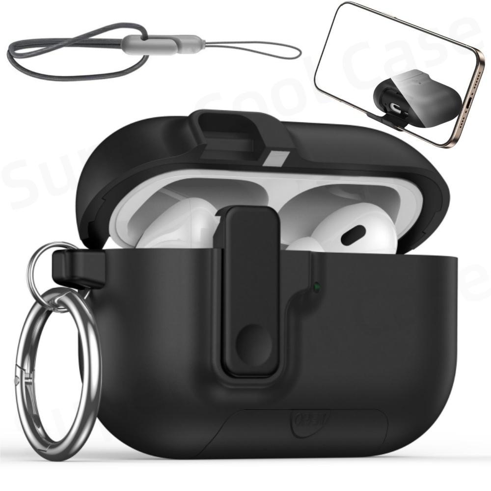 (Fluffy Blue) For Airpods Pro 3 New Full Protection Auto Pop-Up Lid Design with Lanyard Wireless Charging Case For Airpods Pro 3