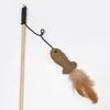 Cat Teasing Wand with Burlap, Feather, and Bell - Self-Entertainment Toy for Boredom Relief