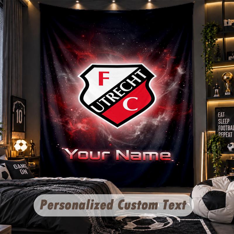 TapestryFC Utrecht Custom Name Text Personalized Wall Hanging Tapestry Home Wall Decor