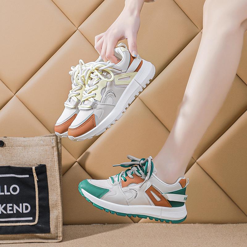 2023 frühjahr Neue frauen Casual Atmungsaktive Leichte Alle-spiel Erhöhen Dicke Sohle Sport Laufschuhe frauen Schuhe