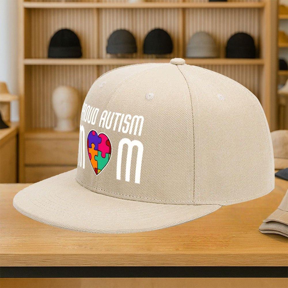 Proud Autism Mom Puzzle Heart Graphic Baseball Cap Polyester Snapback Adjustable Adult Hat Casual