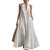 European and American new summer women's casual solid color V-neck dress TikTok skirt