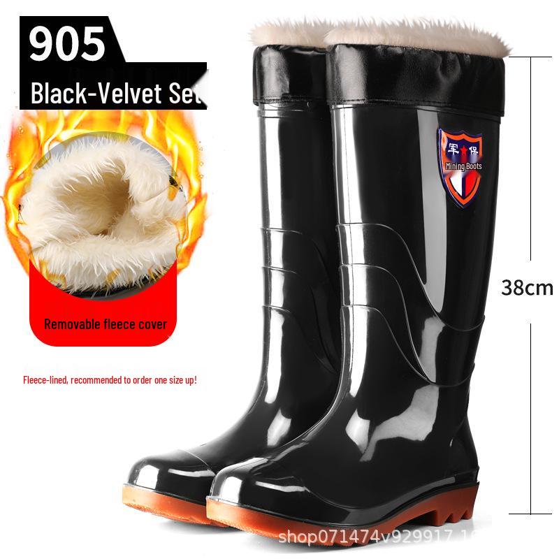 Men's Military Protection Non-Slip High-Top Water & Rain Rubber Shoes