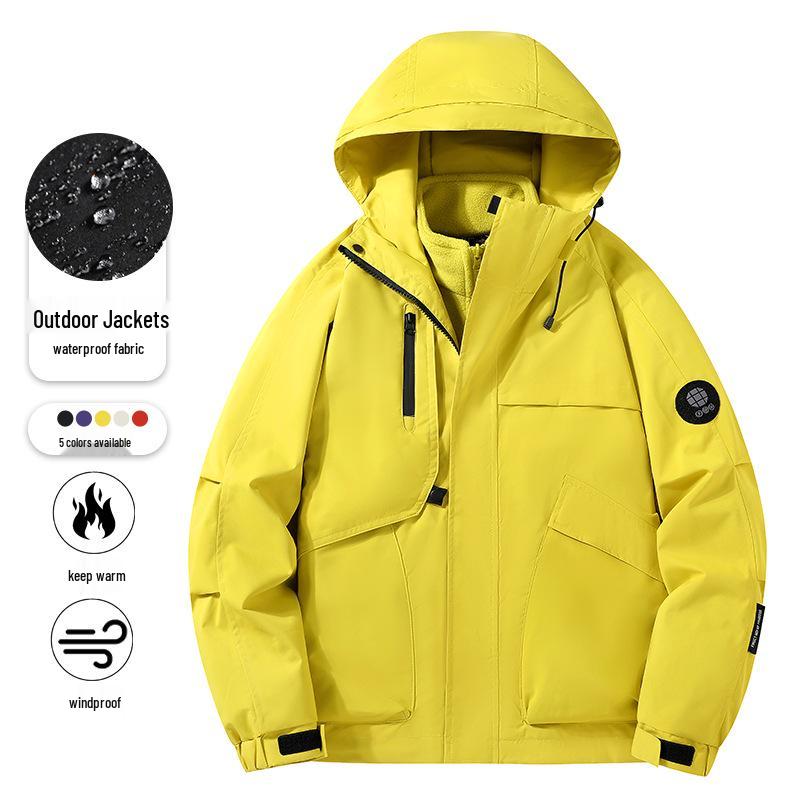 Men's Trendy Hooded Windproof Waterproof Jacket - Autumn/Winter Mountain Style Outerwear