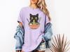 Ramen Cat Comfort Colors Shirt: Black Cat Noodle Tee