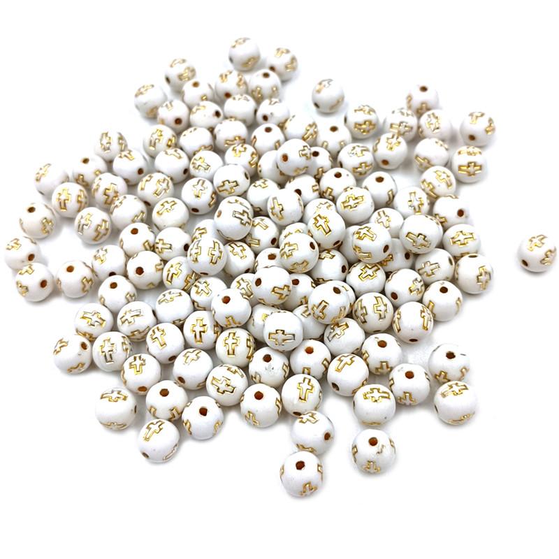 

Різнокольорові 8 мм акрилові хрестики для виготовлення браслетів, сережок, аксесуарів, ювелірних виробів своїми руками, модного намиста, 30 шт. Білого круглого ювелірного аксесуара