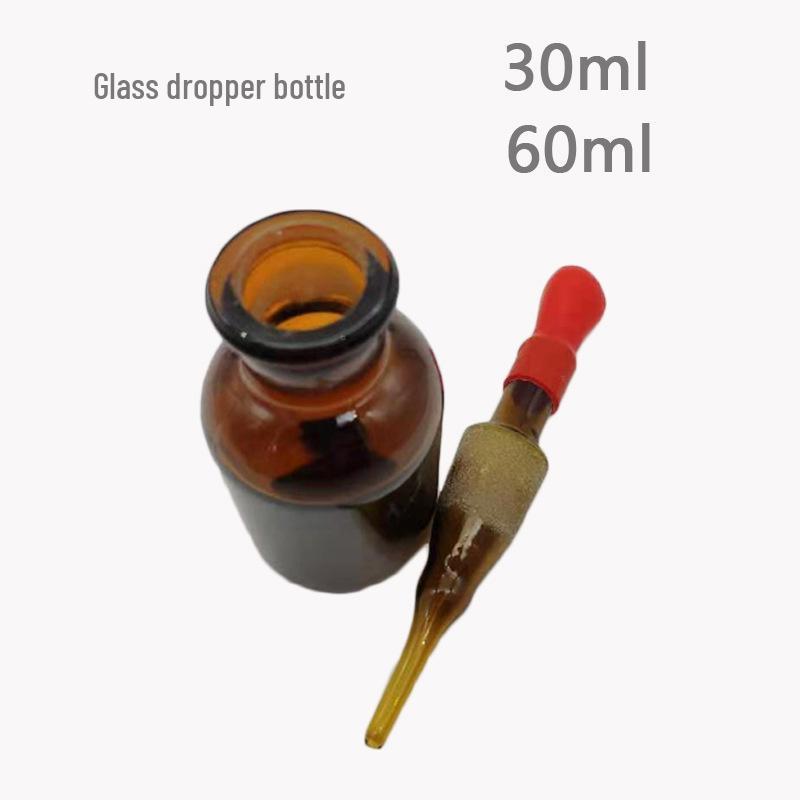 Dental Experimental Glass Dropper Bottle with Red Rubber Bulb – Small Medicine Pipette Bottle 10 ml