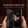 Custodia Smart Window in Vera Pelle di Lusso per Huawei Mate 80 Pro Max Texture Ufficiale Aspirazione Magnetica Custodia a Libro Pieghevole Vivavoce