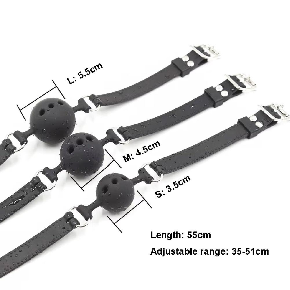 NEW All Silicone Mouth Gag Breathable Ball Gag Adjustable Belt Mouth Sex Toys For Adult SM Games Sexyshop Erotic Accessories