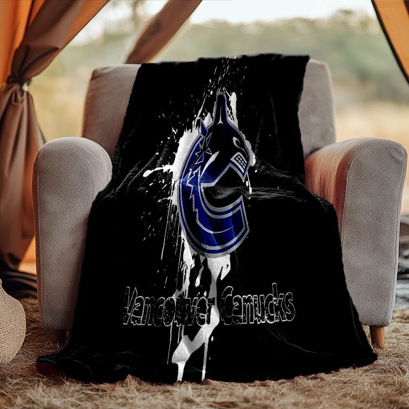 Vancouver Canucks Blanket Flannel Throw for Sofa, Travel, Camping, Livingroom, Office, Chair and Bed Soft and Warm Holiday Birthday gifts