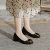 Super Soft Single Shoes Thick Heel New Summer Fairy Wind Ladyshoes Light Mouth Versatile Middle Heel Mother Shoes Large Size Women's Work Shoes