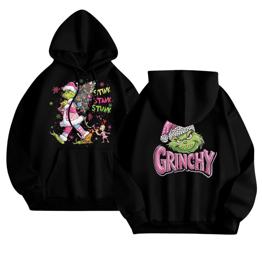 Women's Fashionable Casual Long-Sleeved Hooded Printed Sweatshirt