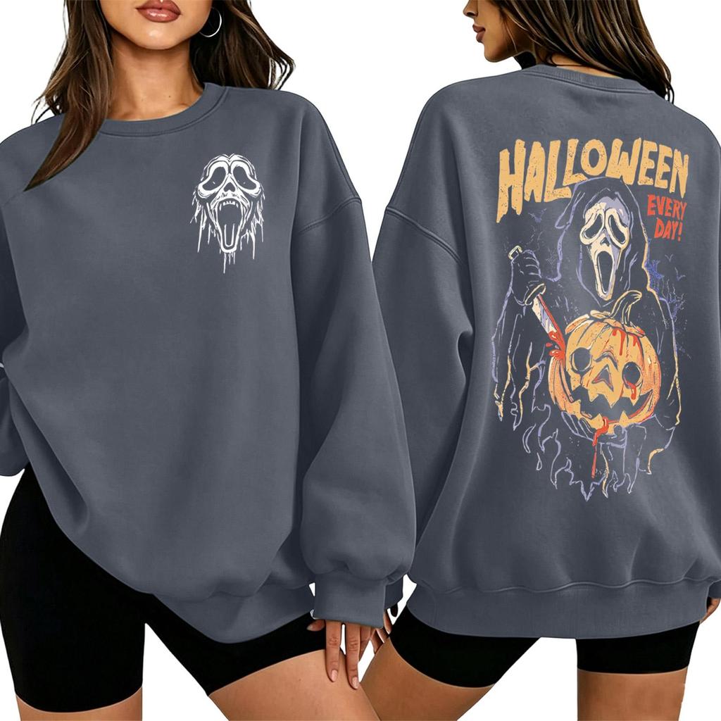 Women's 2027 Letter Print Long Sleeve Crewneck Sweatshirt Pullover Top