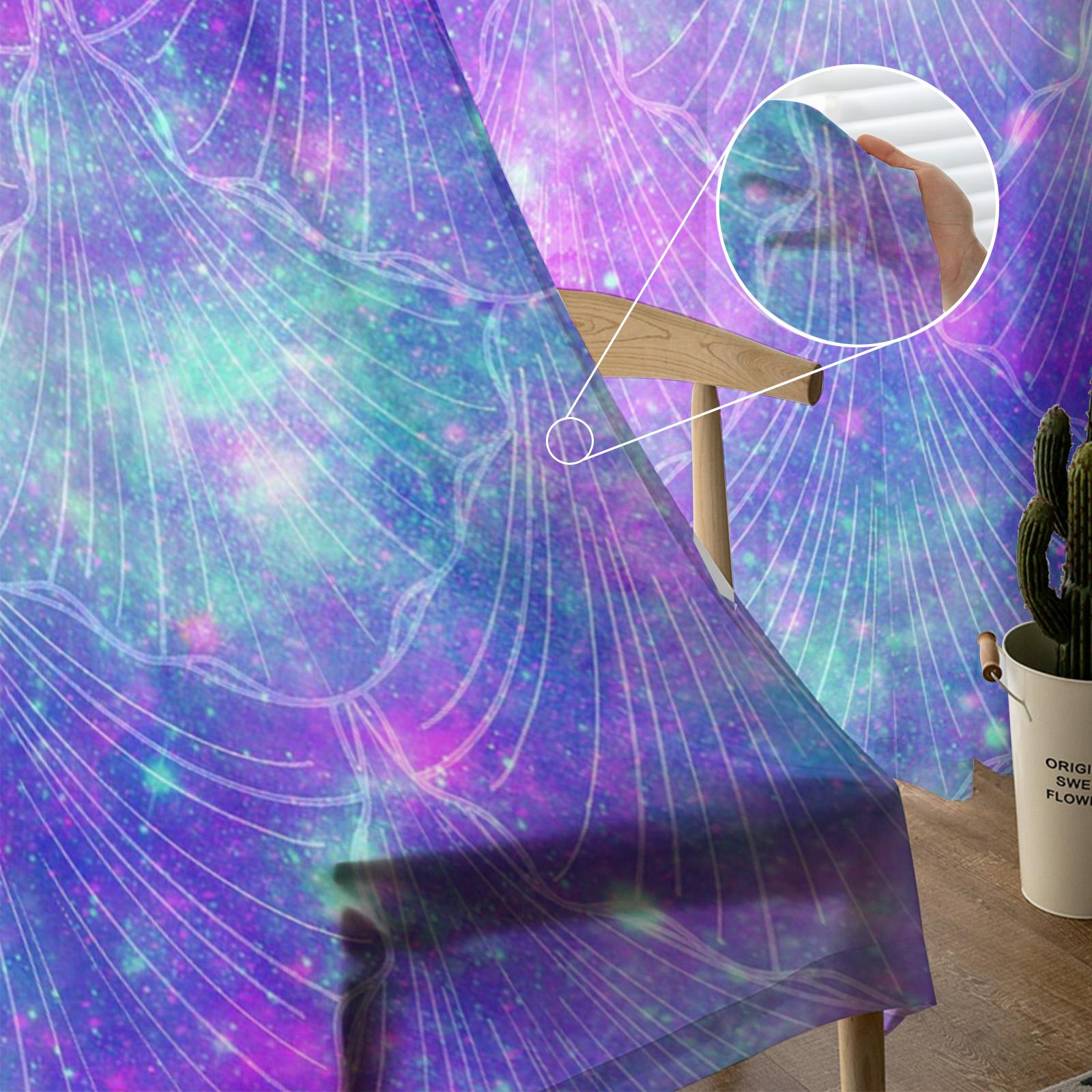 Роскошные прозрачные шторы Ракушка русалки Галактика Мечта Кухня Спальня Гостиная Тюлевые — фото 6