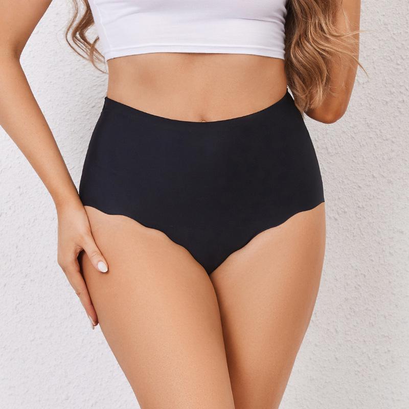 Seamless High Waist Ice Silk Tummy Control Yoga Briefs for Women