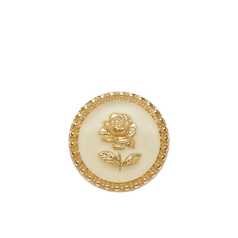 10PCS Flower Rose Gold Metal Buttons for Clothes Woman Coat Shirt Cuffs DIY Embroidery Sewing Accessories Sewing Buttons