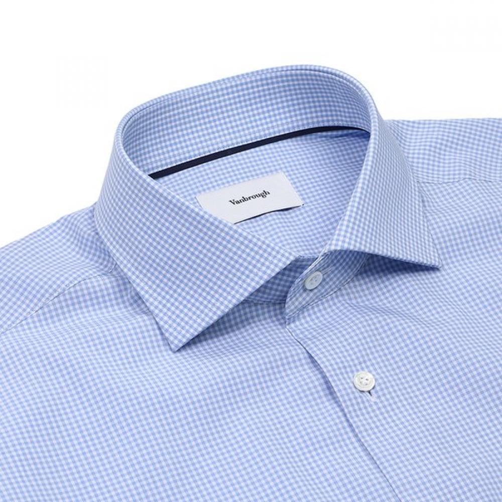 Vanbrough Plain Mini Check English Collar Slim Shirt Bossl1130 Bu