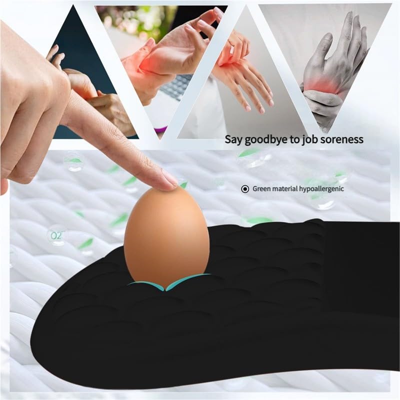 Ergonomisches Memory-Schaum-Mauspad mit Handgelenkstütze, Massage-Gel-Pad, rutschfester PU-Boden zur Linderung von Handgelenkschmerzen, Schwarz