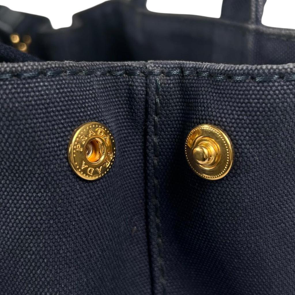 PRADA canvas Canapa Tote Bag denim blue Women Used