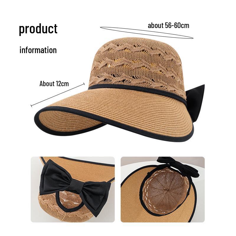 Women's Summer Large Brim Woven Straw Sun Hat for Outdoor & Beach
