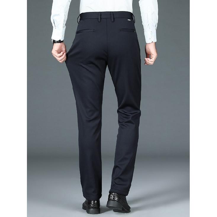 Зимние новые плюшевые толстые мужские повседневные брюки прямого кроя — фото 5