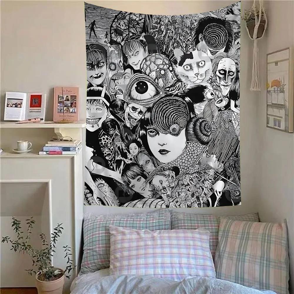 Japan Anime JJunji Ito Anime Wandteppich Günstiger Hippie Wandbehang Böhmische Wandteppiche Mandala Heimdekoration