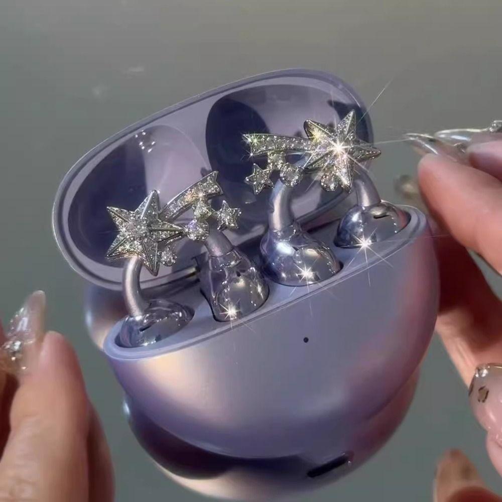 DIY Headphone Diameter Buckle Zircon Rotatable Headphone Decoration Clip Butterfly Pattern Easy To Install Earbud Accessories