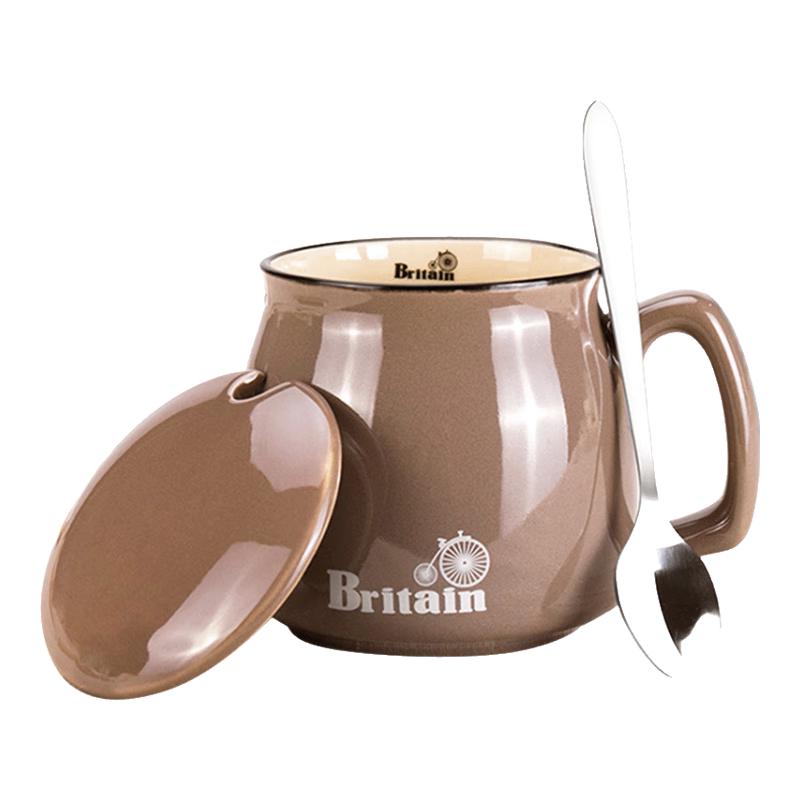 Beisesi Ceramic Coffee Mugs with Lid & Handle