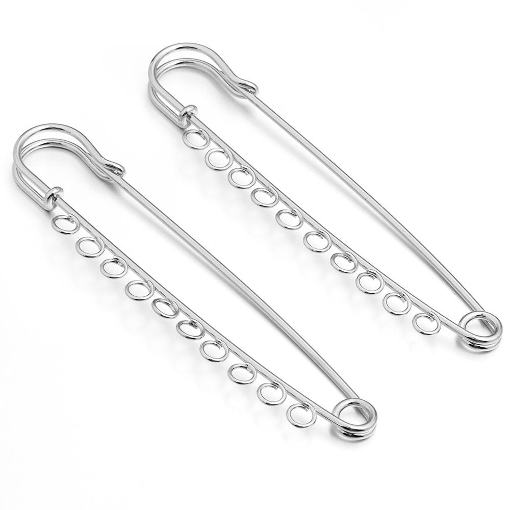 5-10pcs/lot Gold Safety Pins Brooches Blank Base Brooch Pin with Holes Fasteners Pin For DIY Jewelry Making Supplies Accessories