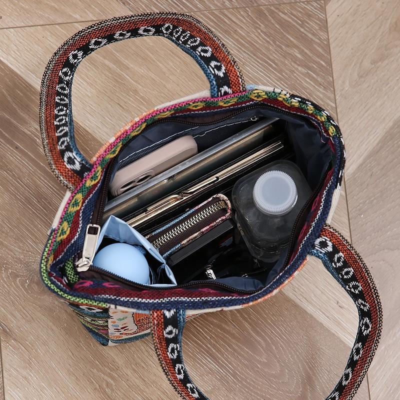 Geantă Elefant Bufniță Iepure Geantă din Pânză Jacquard Brodată Față-Verso Durabilă și Rezistentă Lucru Manual Geantă de Mână pentru Femei