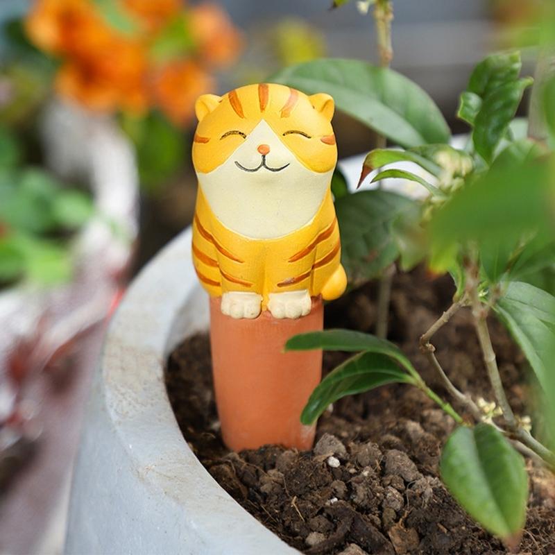 4Pcs/set Terracotta Watering Spikes Automatic Plant Water Devices Continuous Slow Release Plant Watering Globes