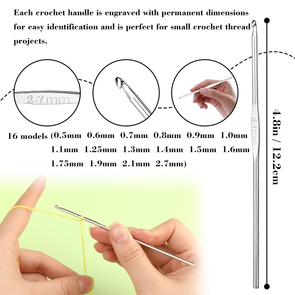 Fenrry Crochet Kit for Beginners Ergonomic Crochet Hook Set Soft Grip Crochet Hooks Set Stitch Markers Knitting
